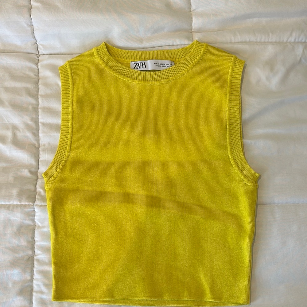 Zara Yellow Sleeveless Top